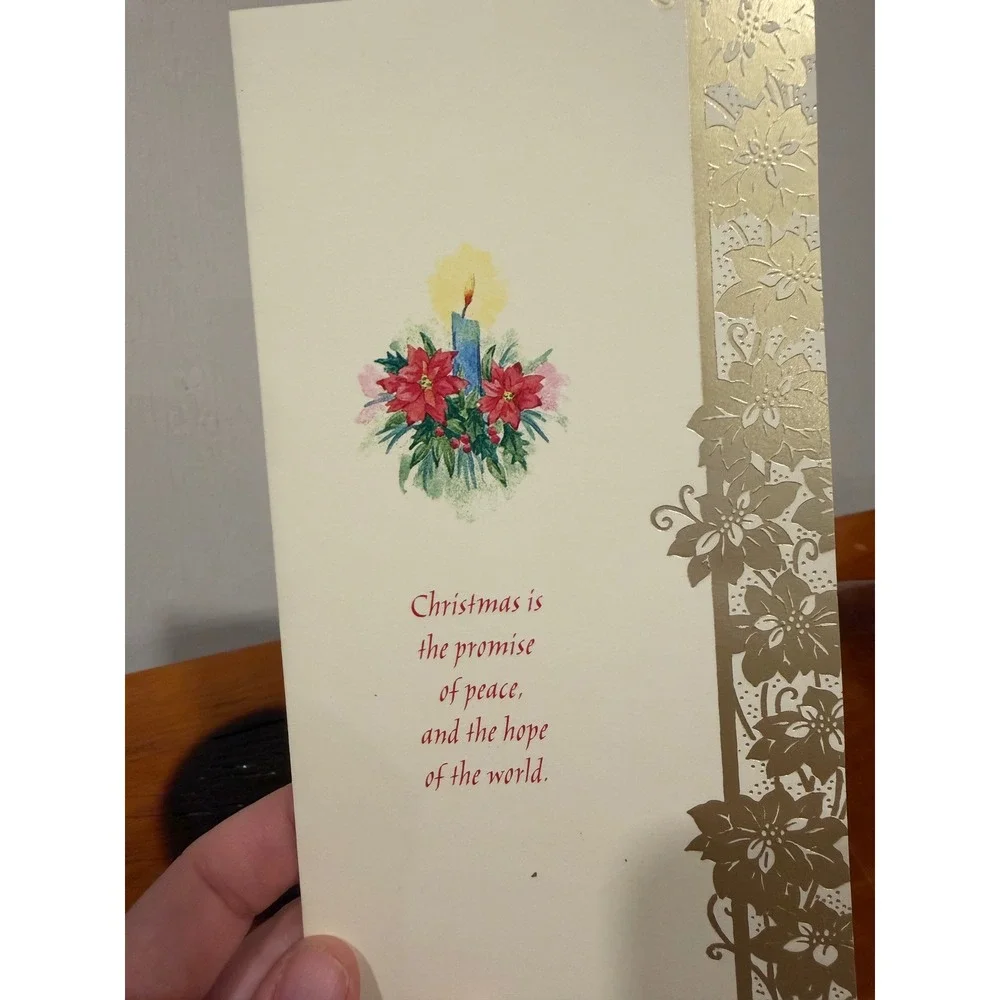 Pine Hollow Studios Christmas Cards Set of 13 Gold Foil Poinsettia 8271401-104